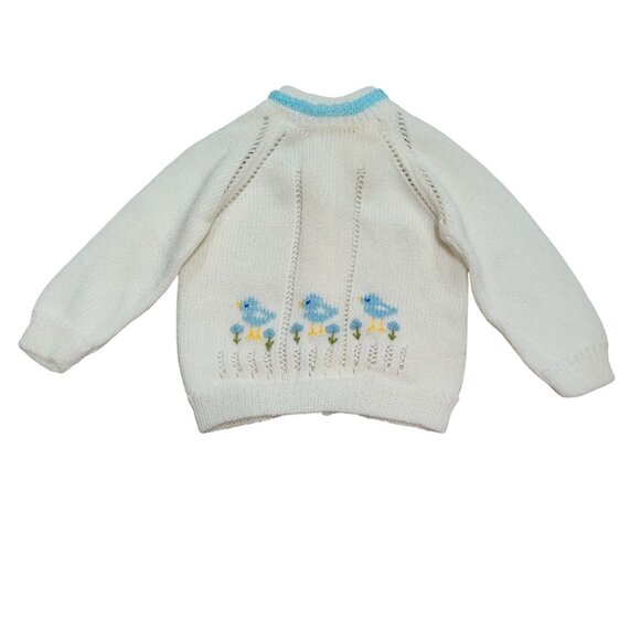 Vitania 12–18M Handmade Vintage Baby Knit Set Sweater Pants Bluebird Mexico Cute - Picture 9 of 11